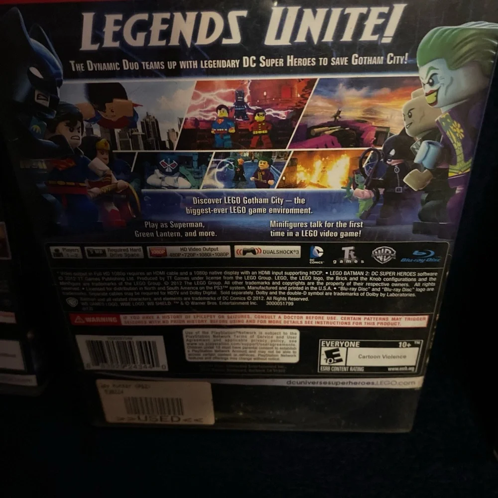 Sony PS3 LEGO Batman 2 Cover with Black and Blue Artwork